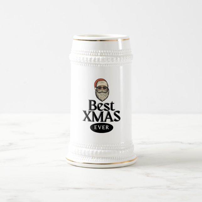 Jarra De Cerveza Mejor navidad de vacaciones Stein Biker Santa (Centro)
