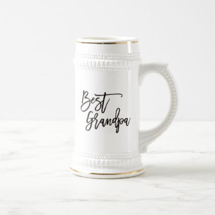 Jarra De Cerveza Mejor nombre de regalo de abuelo tipografía de esc