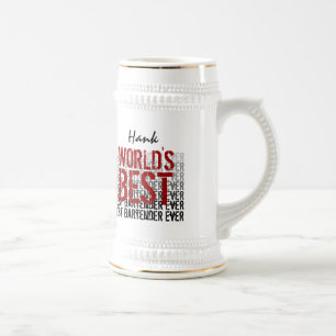 Jarra De Cerveza Mejor nombre personalizado de Bartender del mundo