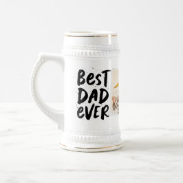 Jarra De Cerveza Mejor papá del mundo foto moderna Día del Padre