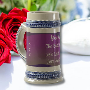 Jarra De Cerveza Mejor Papá Nombrar Guión Regalo Rústico Clásico Gu