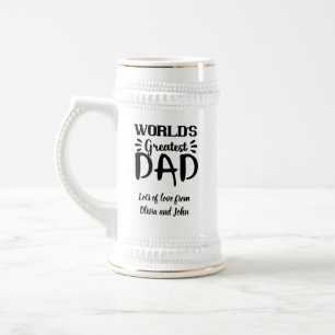 Jarra De Cerveza Mensaje personal del regalo del Día del Padre
