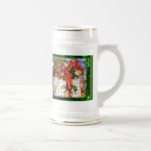 Jarra De Cerveza Merry Elves Wrapping Present Stein