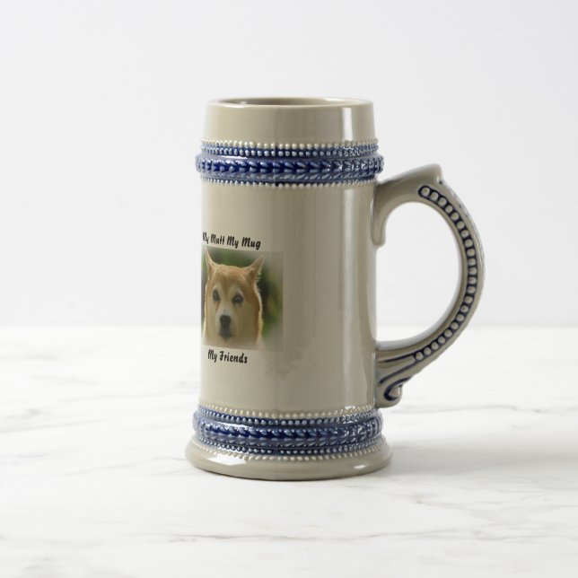 Jarra De Cerveza Mi Mutt Mi Mug Mis Amigos. (Derecha)