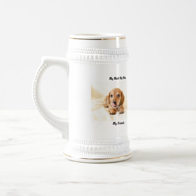 Jarra De Cerveza Mi Mutt Mi Mug Mis Amigos. (Izquierda)