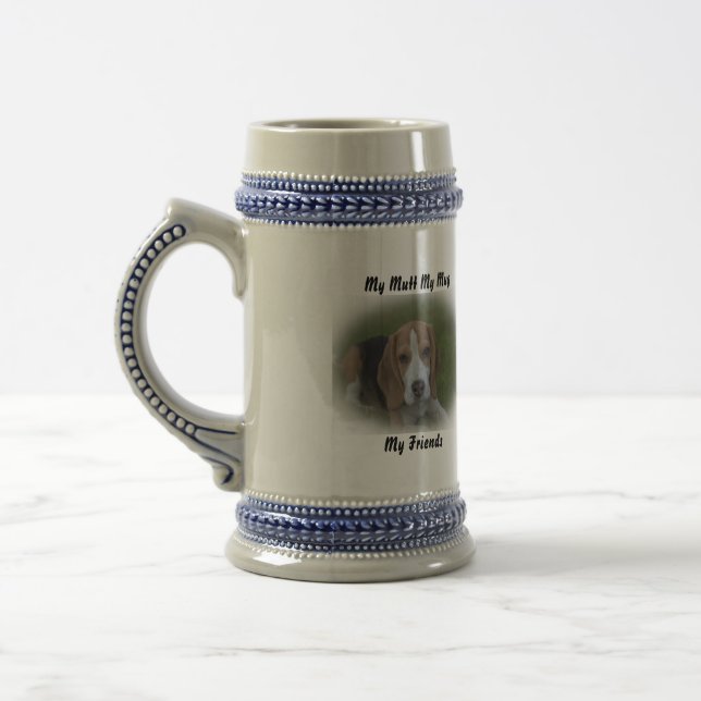 Jarra De Cerveza Mi Mutt Mi Mug Mis Amigos. (Izquierda)