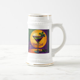 Jarra De Cerveza Mid Century Mardi Gras Sunset Fleur De Lis Martini
