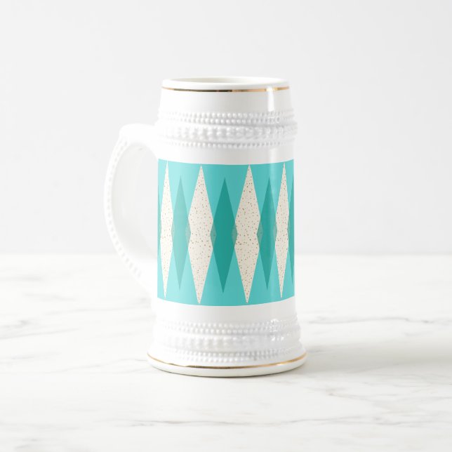 Jarra De Cerveza Mid Century Modern Argyle Stein (Anverso izquierdo)