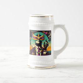 Jarra De Cerveza Mid Century Retro 60s Mardi Gras The Smoking Man