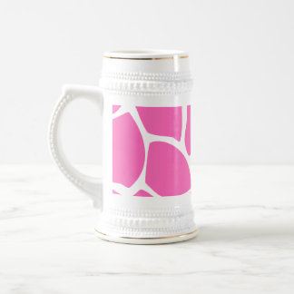 Jarra De Cerveza Modelo del estampado de girafa en rosa brillante