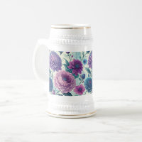 Modern Purple Floral Vintage Dahlia