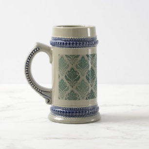 Jarra De Cerveza Modern Teal Nordic Damask