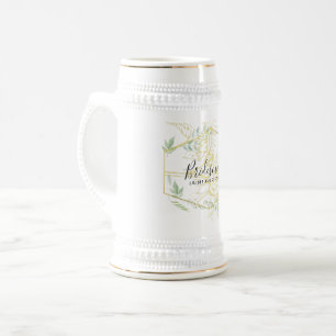 Jarra De Cerveza Moderno Sunflowers Greenery Sage Gold Boda