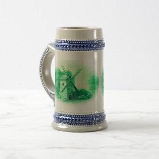 Jarra De Cerveza Molino de viento verde de Delft, caballo verde de
