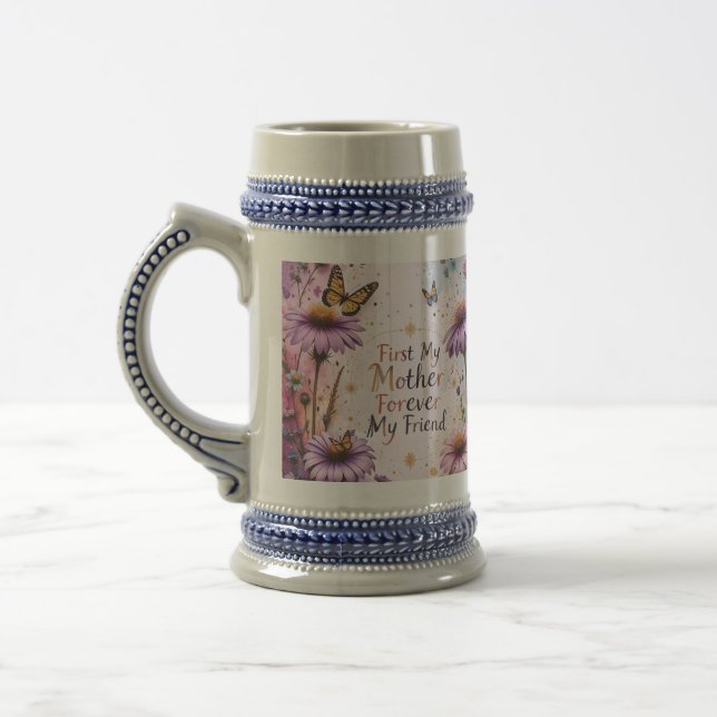 Jarra De Cerveza MOM Purple Echineceas Butterflies (Izquierda)