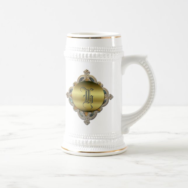 Jarra De Cerveza Monograma adornado Stein (Derecha)
