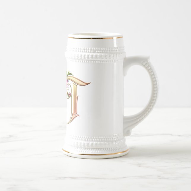 Jarra De Cerveza Monograma T Gift Mug (Derecha)