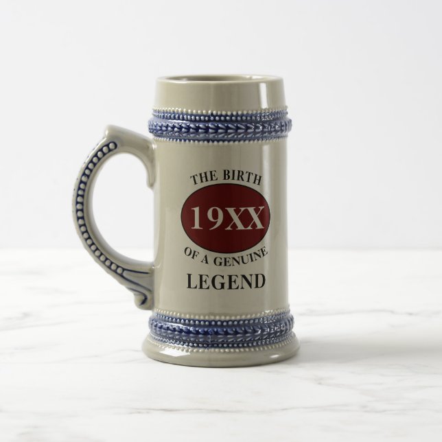 Jarra De Cerveza Monogramo Padre Leyenda de Cumpleaños Cualquier No (Izquierda)