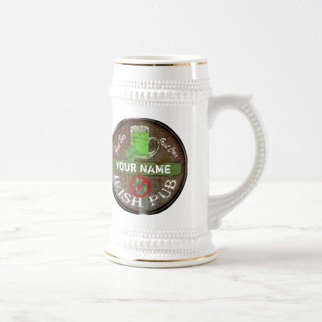 Jarra De Cerveza Muestra irlandesa personalizada del pub (Derecha)