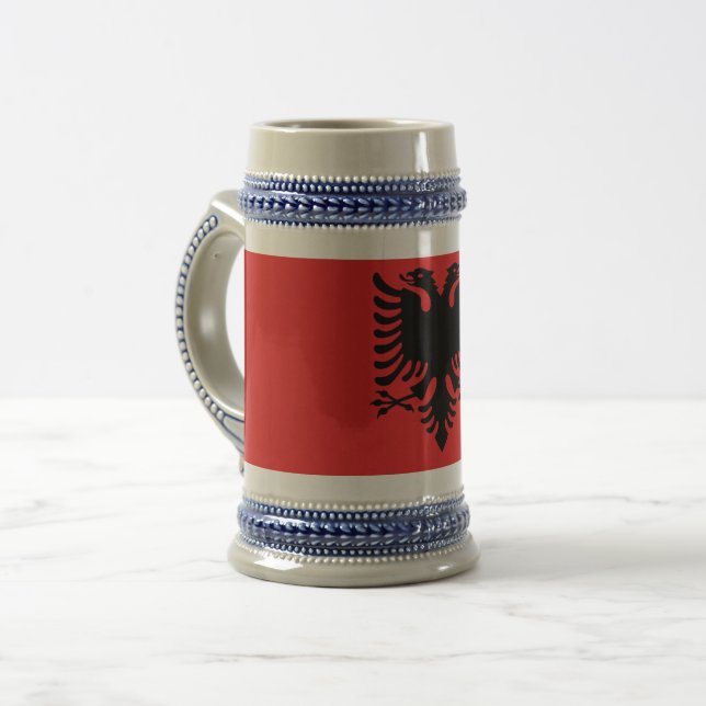 Jarra De Cerveza Mug con bandera de Albania (Anverso izquierdo)