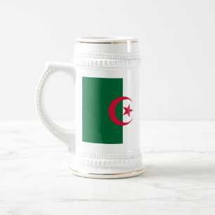Jarra De Cerveza Mug con bandera de Argelia