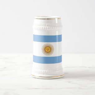 Jarra De Cerveza Mug con bandera de Argentina