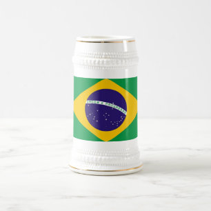 Jarra De Cerveza Mug con bandera de Brasil