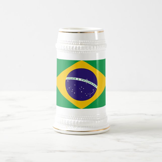 Jarra De Cerveza Mug con bandera de Brasil (Centro)