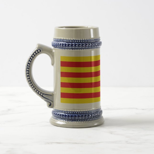 Jarra De Cerveza Mug con bandera de Cataluña (Izquierda)