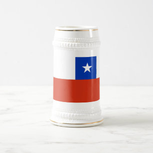 Jarra De Cerveza Mug con bandera de Chile