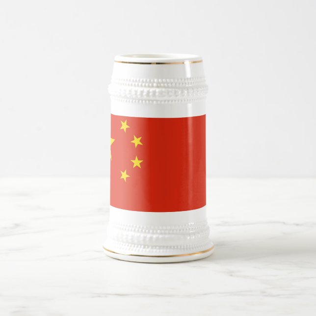 Jarra De Cerveza Mug con bandera de China (Centro)