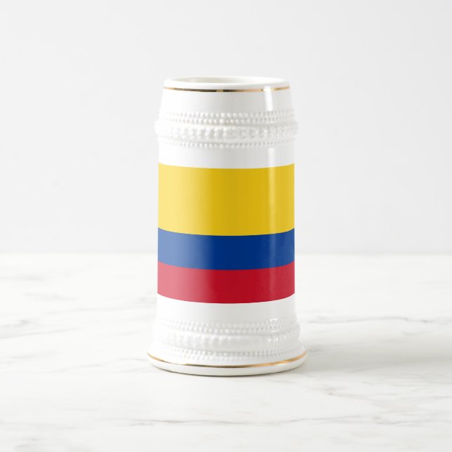 Jarra De Cerveza Mug con bandera de Colombia (Centro)