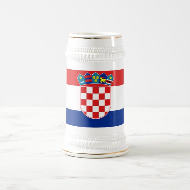 Jarra De Cerveza Mug con bandera de Croacia (Centro)