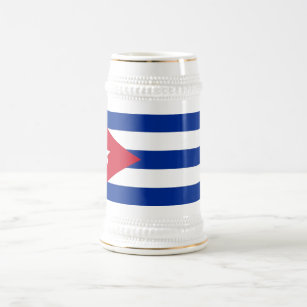 Jarra De Cerveza Mug con bandera de Cuba