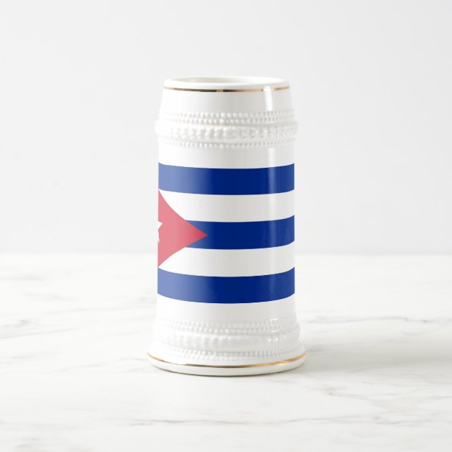 Jarra De Cerveza Mug con bandera de Cuba (Centro)