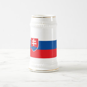 Jarra De Cerveza Mug con bandera de Eslovaquia