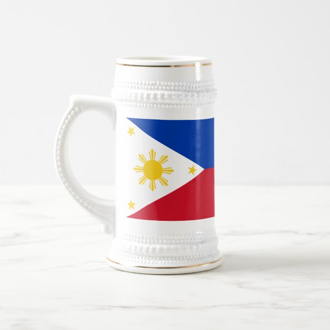 Jarra De Cerveza Mug con bandera de Filipinas (Izquierda)