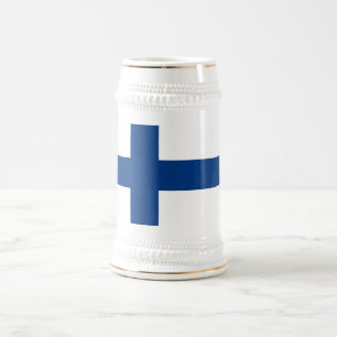 Jarra De Cerveza Mug con bandera de Finlandia