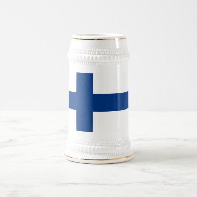 Jarra De Cerveza Mug con bandera de Finlandia (Centro)