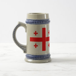 Jarra De Cerveza Mug con bandera de Georgia