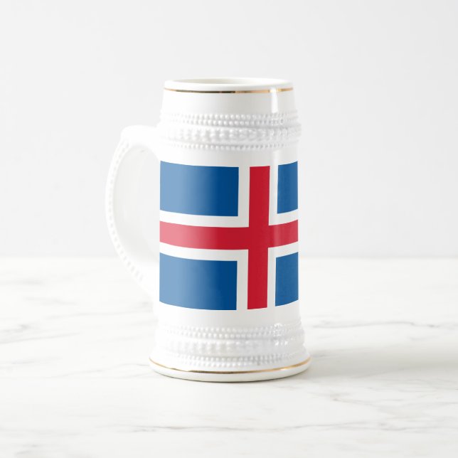 Jarra De Cerveza Mug con bandera de Islandia (Anverso izquierdo)