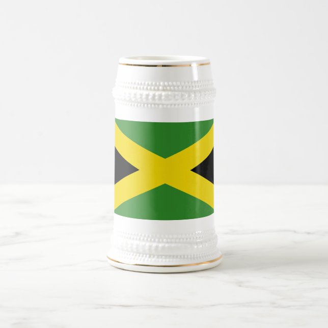 Jarra De Cerveza Mug con bandera de Jamaica (Centro)