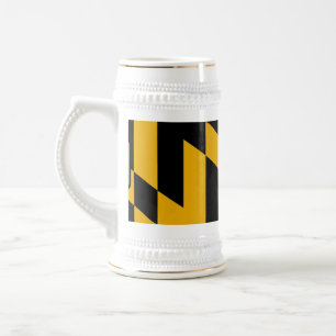 Jarra De Cerveza Mug con bandera de la ciudad de Baltimore, Marylan