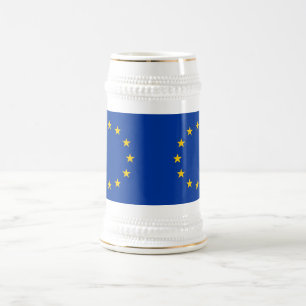 Jarra De Cerveza Mug con bandera de la Unión Europea