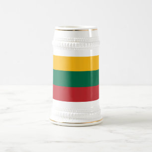 Jarra De Cerveza Mug con bandera de Lituania