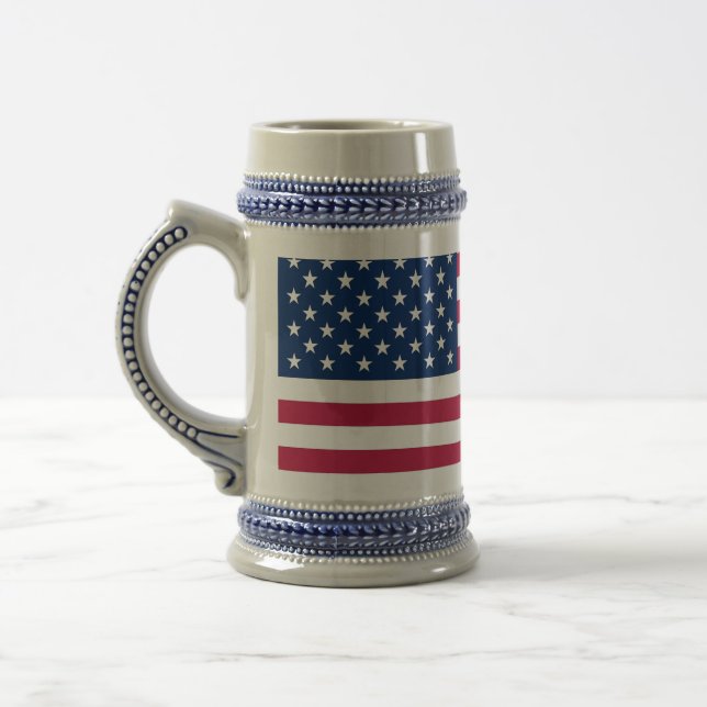 Jarra De Cerveza Mug con bandera de los Estados Unidos (Izquierda)