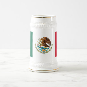 Jarra De Cerveza Mug con bandera de México