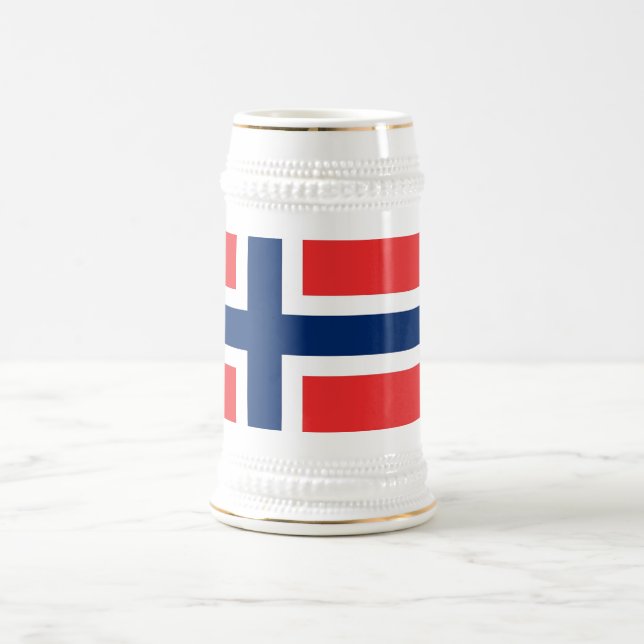 Jarra De Cerveza Mug con bandera de Noruega (Centro)