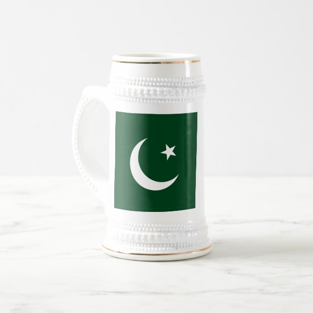 Jarra De Cerveza Mug con bandera de Pakistán (Anverso izquierdo)