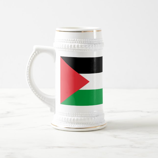 Jarra De Cerveza Mug con bandera de Palestina (Izquierda)